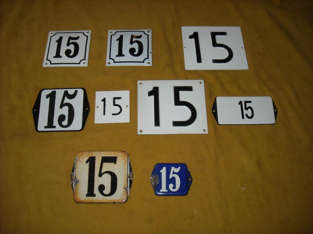 oud emaille huisnummer 15 ook 16 17 18 19 20 21 22 23 24 25, Antiek en Kunst, Ophalen of Verzenden