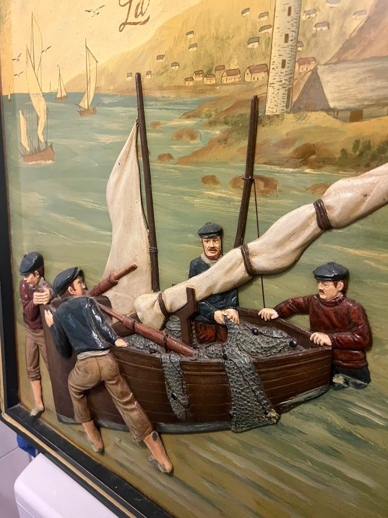 Vissers boot schilderij, Ophalen of Verzenden