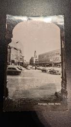 Zwart wit ansichtkaart Nijmegen Grote Markt V&D, Ophalen of Verzenden, 1960 tot 1980, Gelopen, Gelderland