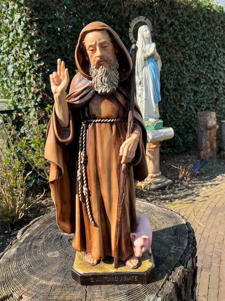 Prachtig religieus beeld ❤️ H. St. Anthonius Abt met varken, Antiek en Kunst, Ophalen of Verzenden