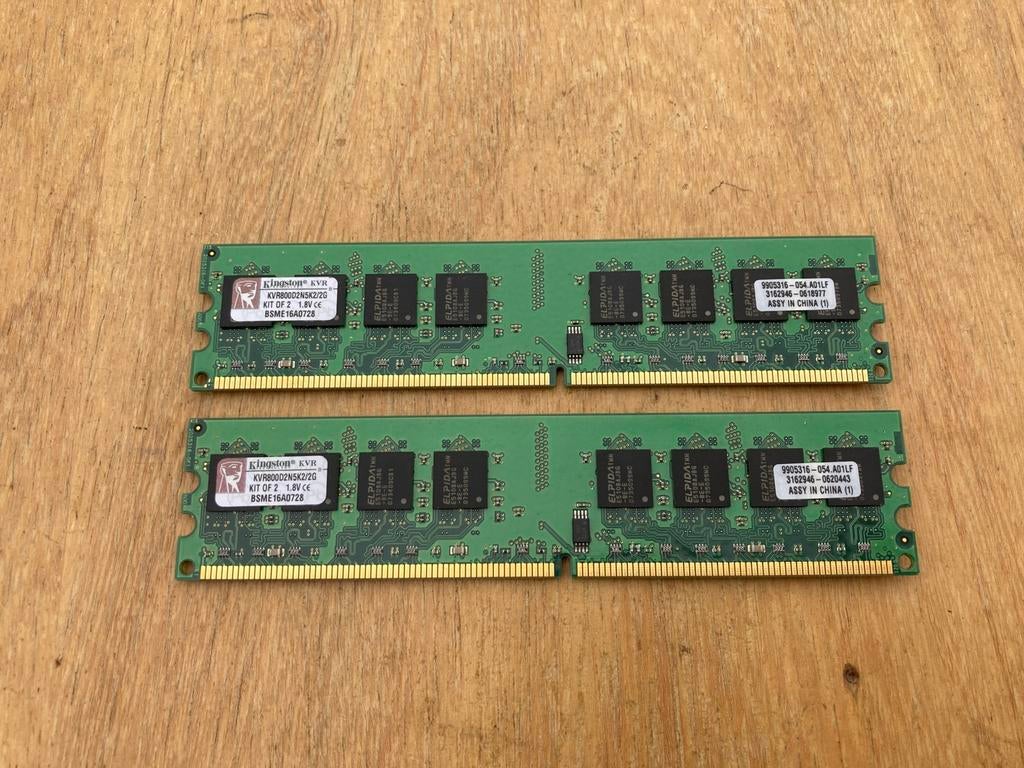 Kingston 2GB DDR2 geheugen set, Computers en Software, RAM geheugen, Ophalen of Verzenden, Zo goed als nieuw, DDR2, Desktop