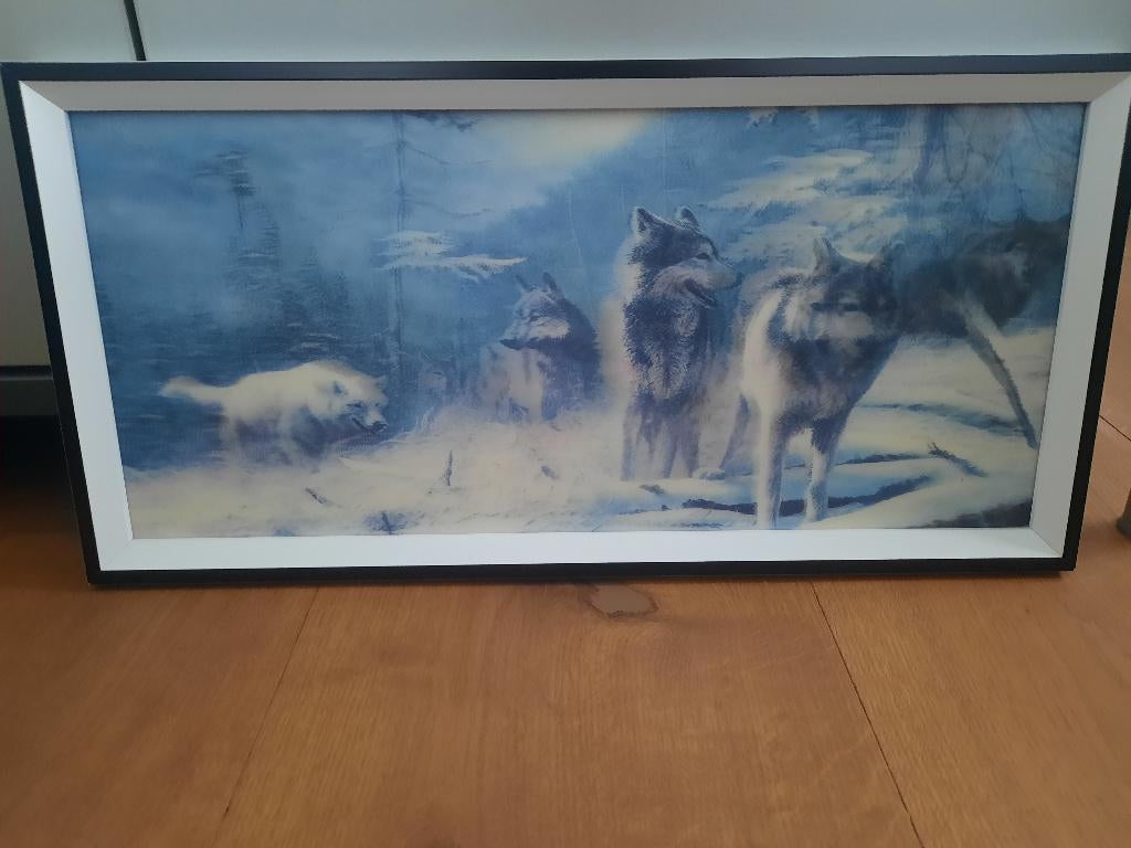 3d wolven schilderij nieuw, Huis en Inrichting, Nieuw, Ophalen of Verzenden, Schilderij, Minder dan 50 cm