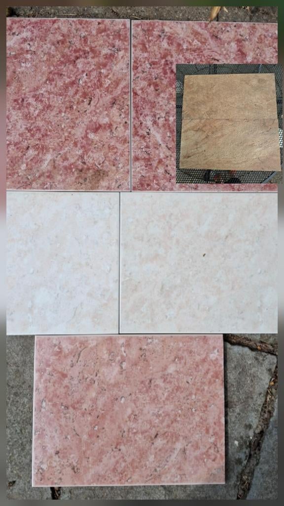 Keramieken porceleinen tegels bruin roze zalm 4 m2, Ophalen, Nieuw, 20 tot 40 cm, Minder dan 5 m²