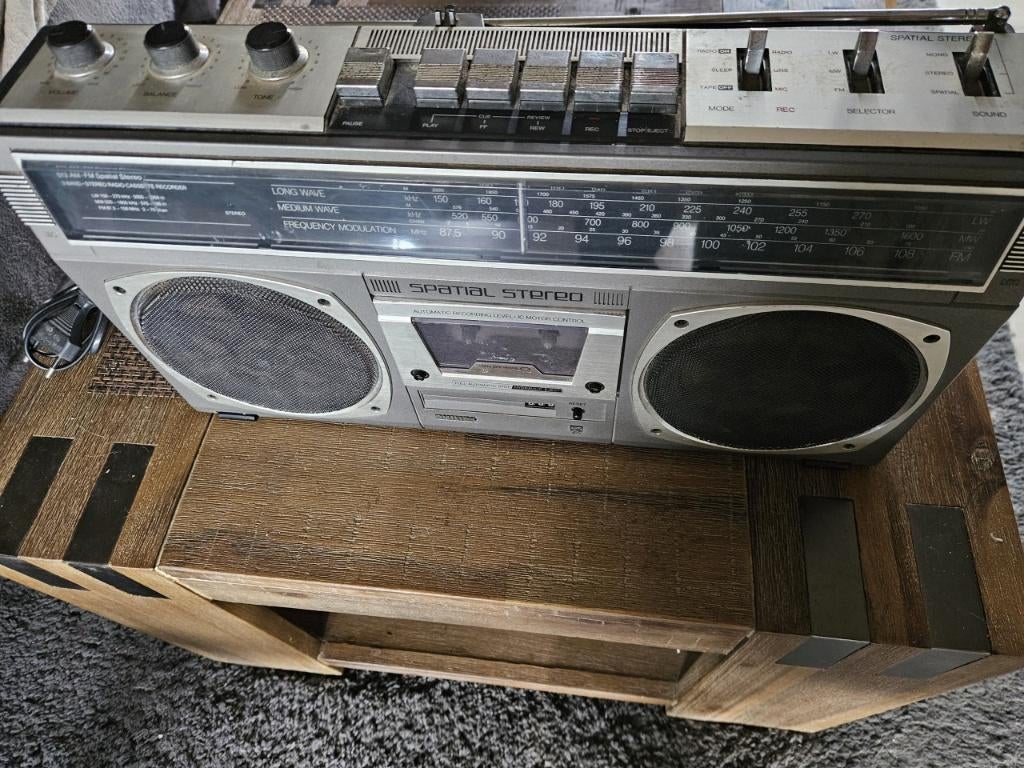 Mooie vintage Philips Ghettoblaster Radio en cassette speler, Ophalen of Verzenden