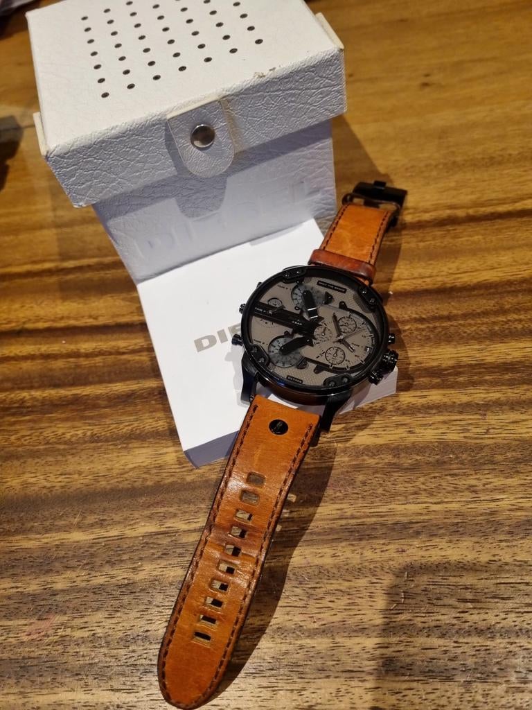 Diesel Horloge DZ7406 - Orgineel, Overige merken, Leer, Staal, Polshorloge