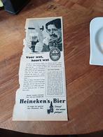Advertentie van Heineken bier voor wat hoort wat 1956, Ophalen of Verzenden, Viltje(s), Heineken