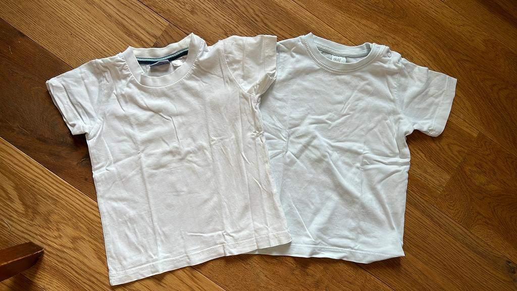 2 witte katoenen t-shirts maat 86 H&M / Lupilu 100% katoen, Kinderen en Baby's, Babykleding | Maat 86, Jongetje of Meisje, Ophalen of Verzenden
