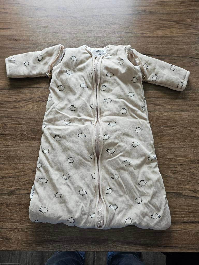 Slaapzak met wolkenprint, mouwen kunnen eraf, maat 70, Kinderen en Baby's, Dekens, Slaapzakjes en Inbakerproducten, Ophalen of Verzenden