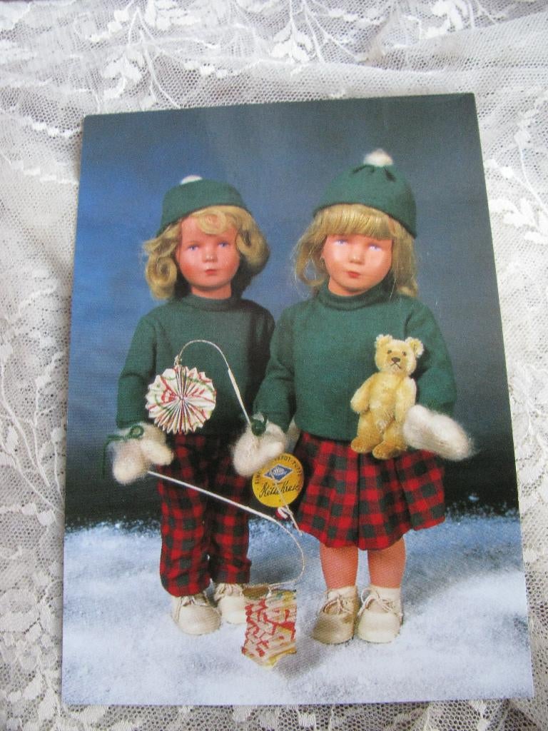 Vintage Kaart uit 2001 Käthe Kruse Poppen Lampion Teddybeer, Verzenden, 1980 tot heden, Kinderen