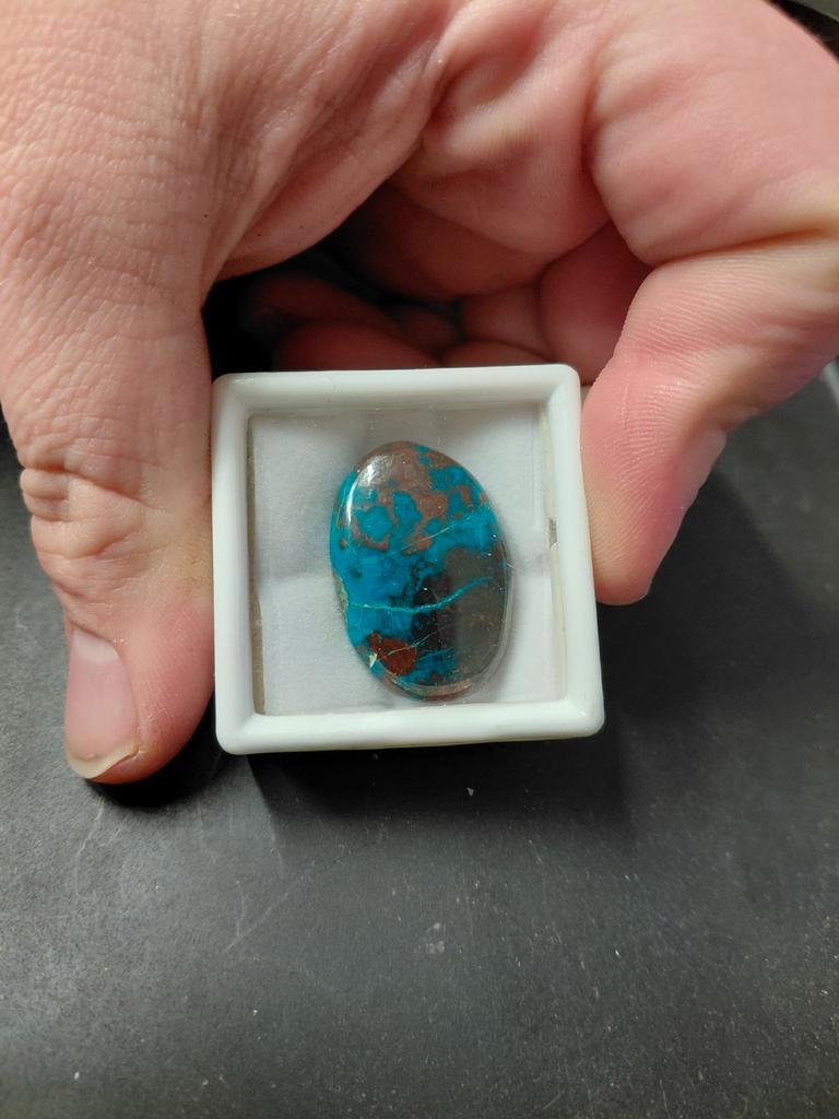 Hand geslepen chrysocolla cabochon, Ophalen of Verzenden, Nieuw