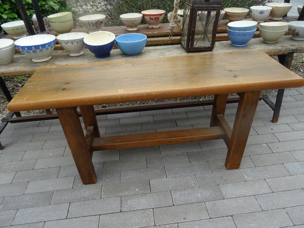 stevig houten Frans bankje - bank, Antiek en Kunst, Ophalen