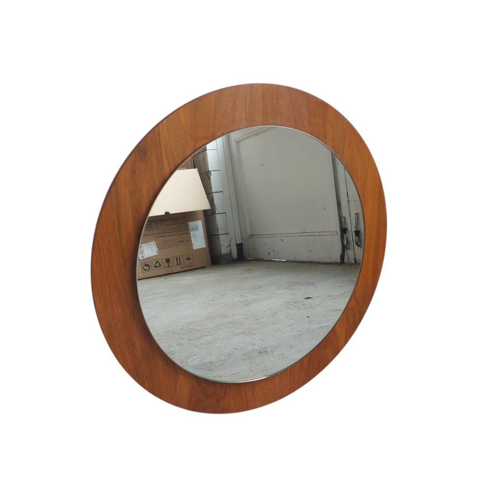 Vintage ronde spiegel, Ophalen, Rond, 50 tot 100 cm, Minder dan 100 cm