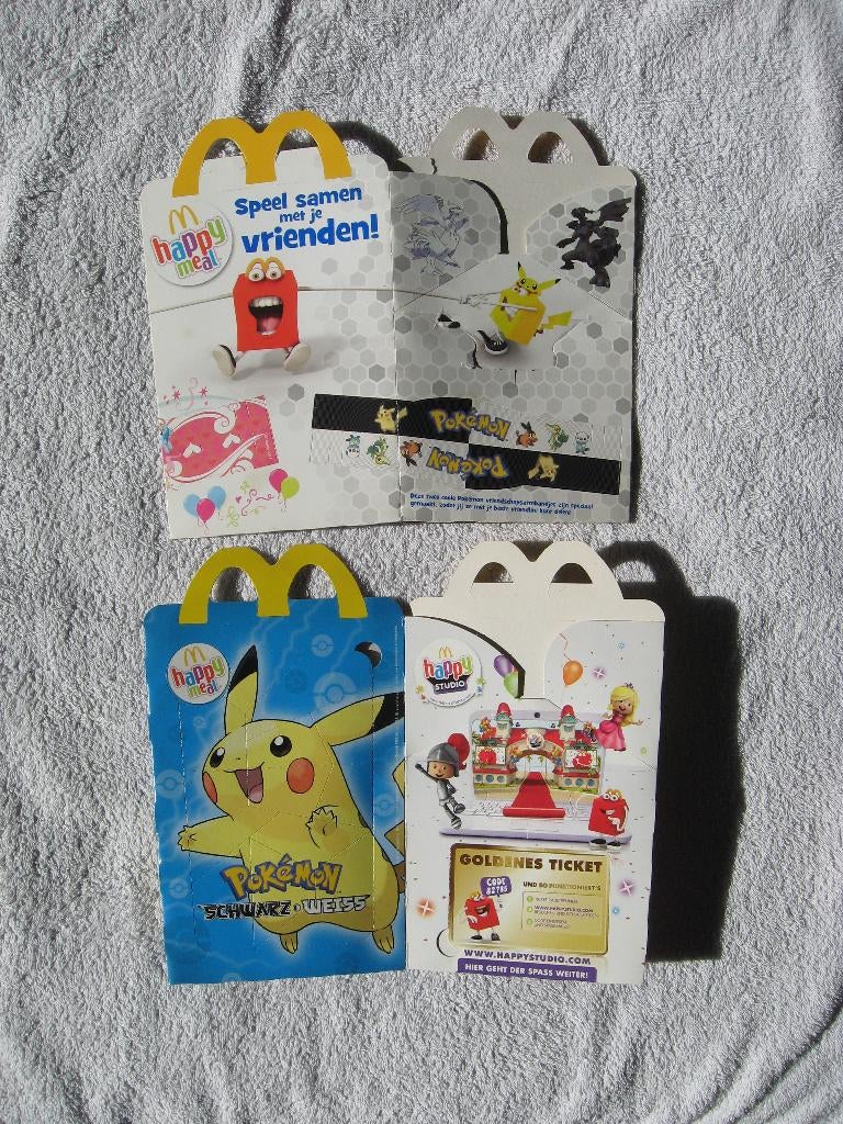 2 Happy Meal BOXJES van Pokémon - Pikachu Schwartz-Weiss, Ophalen of Verzenden, Zo goed als nieuw, Overige typen