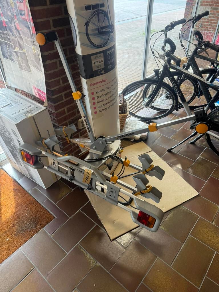 Spinder trekhaakdrager voor 2 fietsen (Nr: 2189), Auto diversen, Fietsendragers, Ophalen, Zo goed als nieuw, Trekhaakdrager