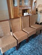 Rieten Stoel, Ophalen, Gebruikt, Bruin, Hout Riet