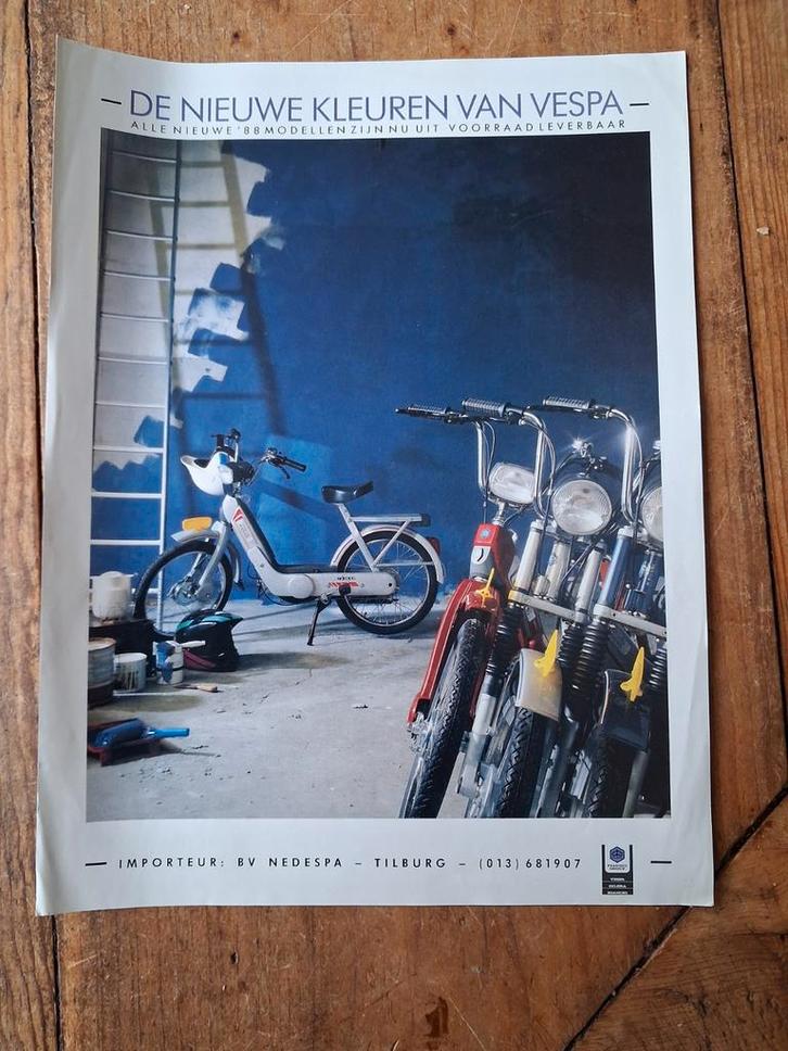 Vespa Kleurenfolder 1988 - Ciao, Si, Rally, Sport, Fietsen en Brommers, Handleidingen en Instructieboekjes, Ophalen of Verzenden