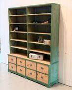 Vakkenkast, Boekenkast, Vintage kast, Houten kast, Ladekast, Huis en Inrichting, Kasten | Boekenkasten, Met plank(en), 200 cm of meer