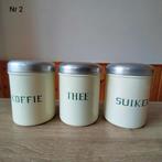 EMAILLE BEIGE BUSSENSET., Antiek en Kunst, Ophalen of Verzenden