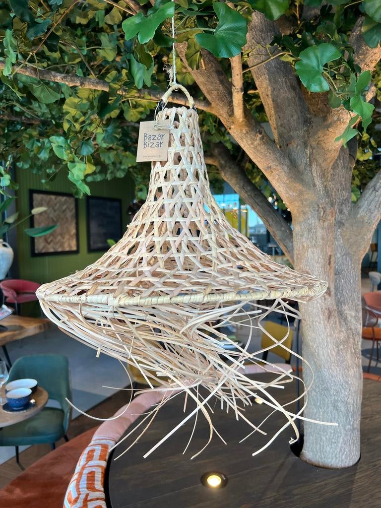 Mykonos rotan lamp - Boho Ibiza stijl, Huis en Inrichting, Lampen | Hanglampen, Nieuw, Minder dan 50 cm, Hout, Boho, grieks, beach
