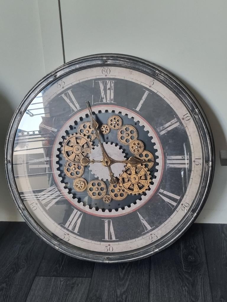 industriele wandklok, Huis en Inrichting, Ophalen, Zo goed als nieuw, Analoog, Wandklok