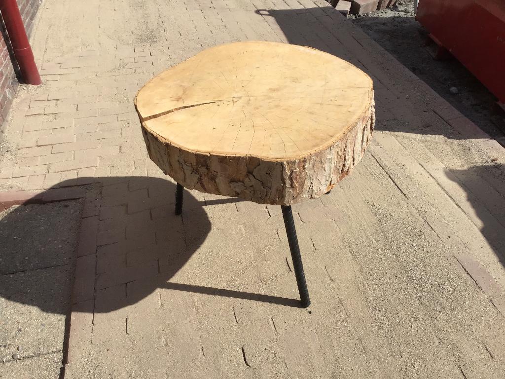 Boomstamtafel, Huis en Inrichting, Tafels | Salontafels, Ophalen, 50 tot 100 cm, Rond, Nieuw