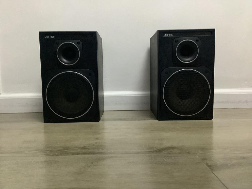 Jamo speakers - Twee mooie boxen, Ophalen of Verzenden, Gebruikt, Front, Rear of Stereo speakers, Jamo