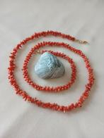 Bloedkoralen halssieraad stokjes, 77 cm, Sieraden, Tassen en Uiterlijk, Verzenden, Gebruikt, Oranje, Steen of Mineraal