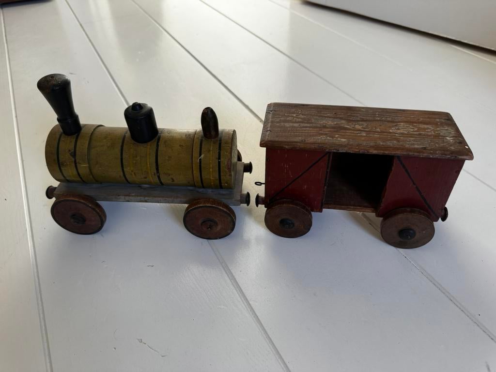 Leuke houten trein antiek, Antiek en Kunst, Ophalen of Verzenden