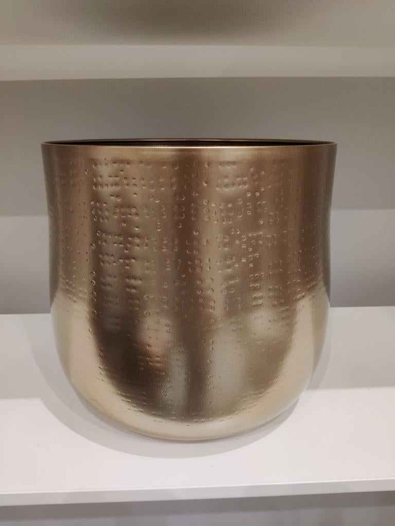 Gouden bloempot 26cm, 25 tot 40 cm, Rond, Ophalen of Verzenden, Minder dan 40 cm