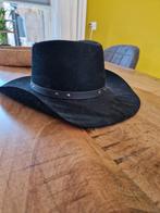 Mooi zwart stoffen hoed maat 55, Ophalen of Verzenden, Zo goed als nieuw