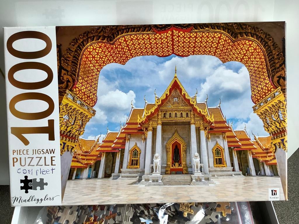 Puzzel Thailand Marmeren Marble Tempel Azië Hightlight, Ophalen of Verzenden, 500 t/m 1500 stukjes, Zo goed als nieuw, Legpuzzel