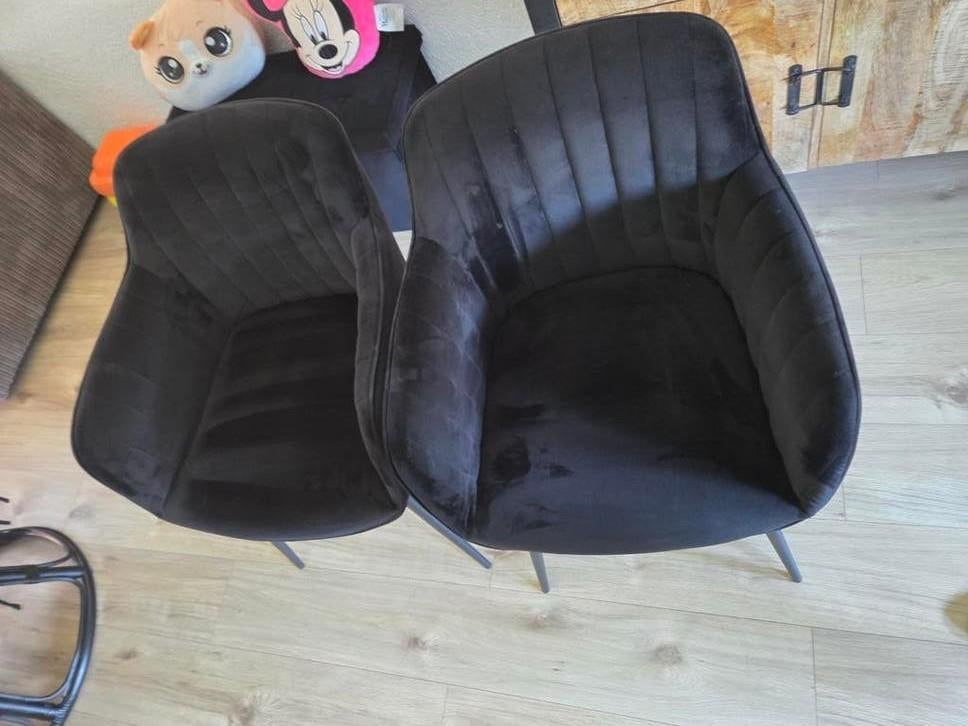 Eetkamerstoelen 2 stuks, Huis en Inrichting, Stoelen, Twee, Zwart, Ophalen of Verzenden, Zo goed als nieuw