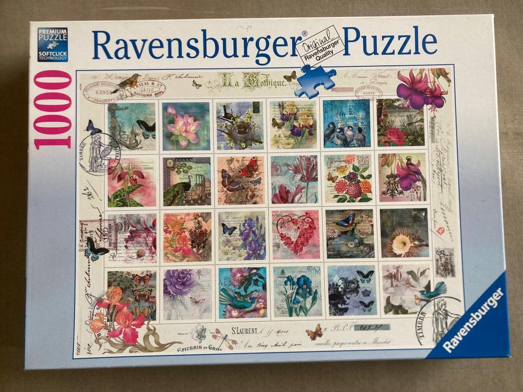 zgan legpuzzel Ravensburger Postzegels 1000 stukjes, Ophalen of Verzenden, 500 t/m 1500 stukjes, Zo goed als nieuw, Legpuzzel