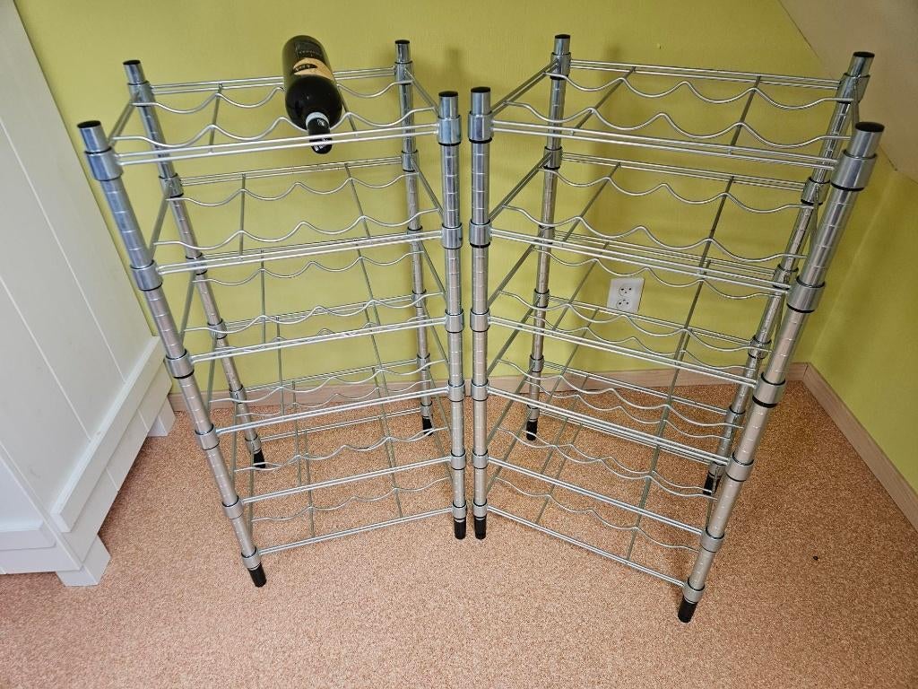 Wijnrekken 2 st., Ophalen, 15 tot 25 flessen, Zo goed als nieuw, Metaal