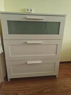 IKEA BRIMNES ladekast met 3 lades, Ophalen, Gebruikt, Glas, 50 tot 100 cm