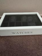 Witte horlogebox met 10 vakken, Ophalen of Verzenden, Gebruikt