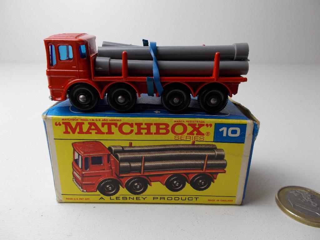 1966 Matchbox Series Lesney Nr 10D  PIPE TRUCK +Orig. Doosje, Ophalen of Verzenden, Zo goed als nieuw, Bus of Vrachtwagen, Lesney