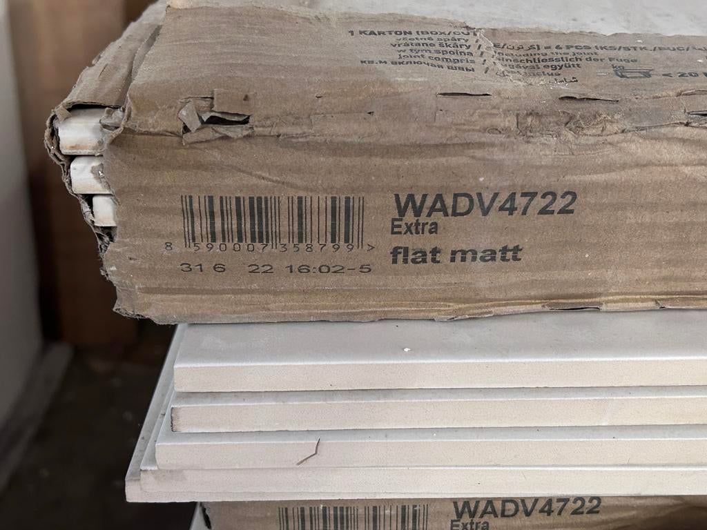 Rako WADV4722 tegels, wit/grijs, mat, 298x598x10, Doe-het-zelf en Verbouw, Tegels, Ophalen, 40 tot 60 cm, Nieuw, 5 tot 10 m²