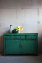 Oosters Dressoir Unieke Chinese Kast Mintgroen Vintage Style, Huis en Inrichting, Kasten | Ladekasten, 100 tot 150 cm, Nieuw, Ophalen of Verzenden