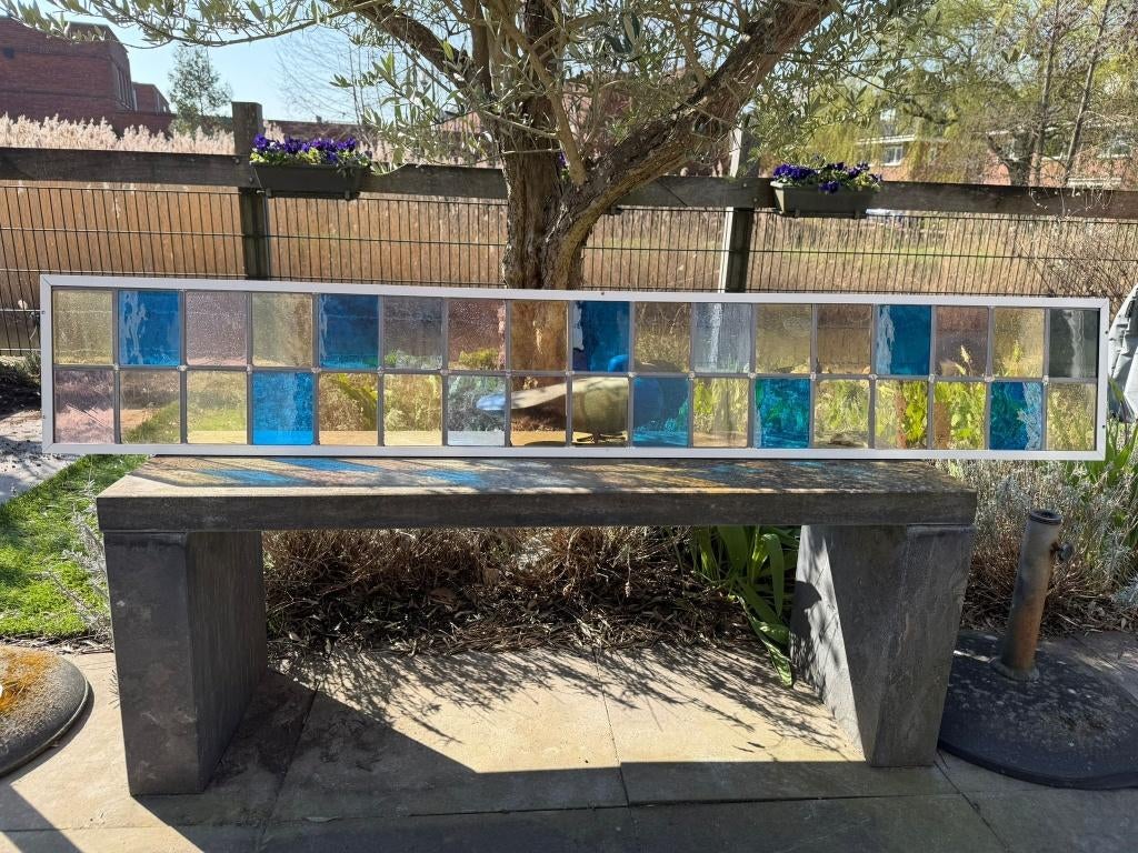 Glas-in-lood set (7x) – jaren ’30 bovenlichten, Ophalen, Zo goed als nieuw