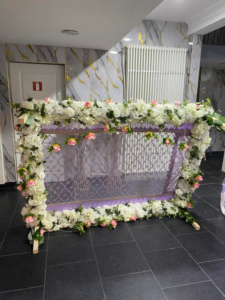 Backdrop | Hennafeest bruiloft decoratie | bloemen frame, Ophalen, Zo goed als nieuw, Versiering, Geboorte of Huwelijk