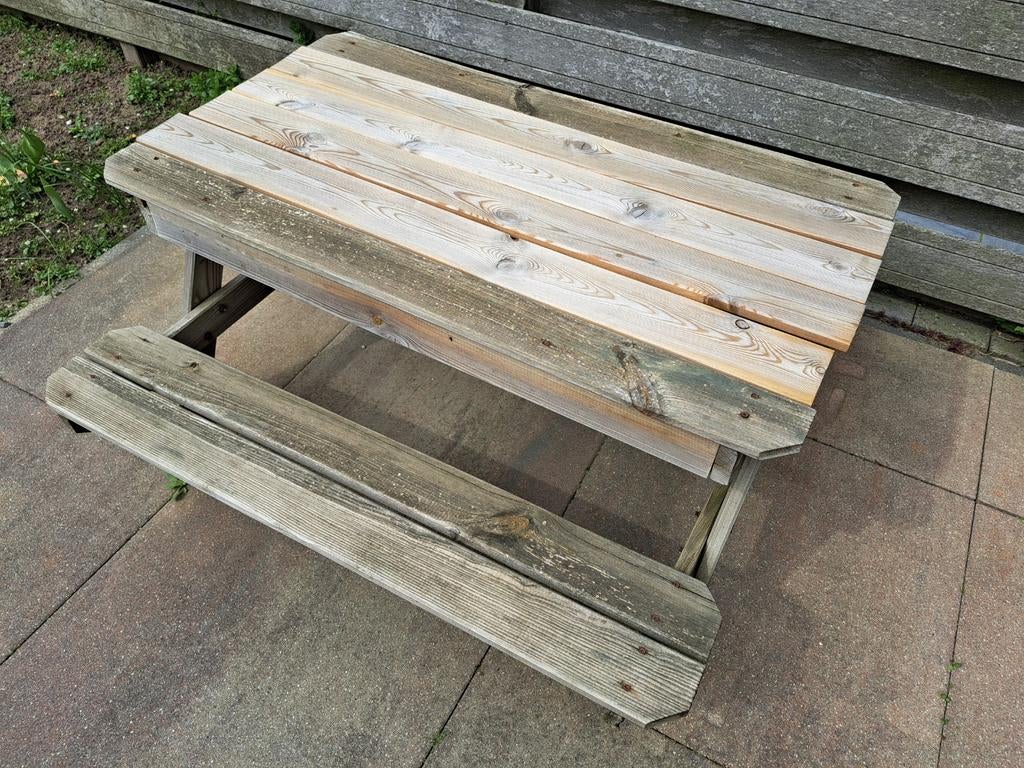 Picknicktafel zandtafel, Ophalen, Gebruikt, Rechthoekig, Hout