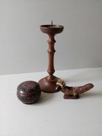Oude houten kandelaar/decoratie artikelen. Pr. p/st. vanaf, Overige kleuren, Ophalen of Verzenden, Zo goed als nieuw, Hout
