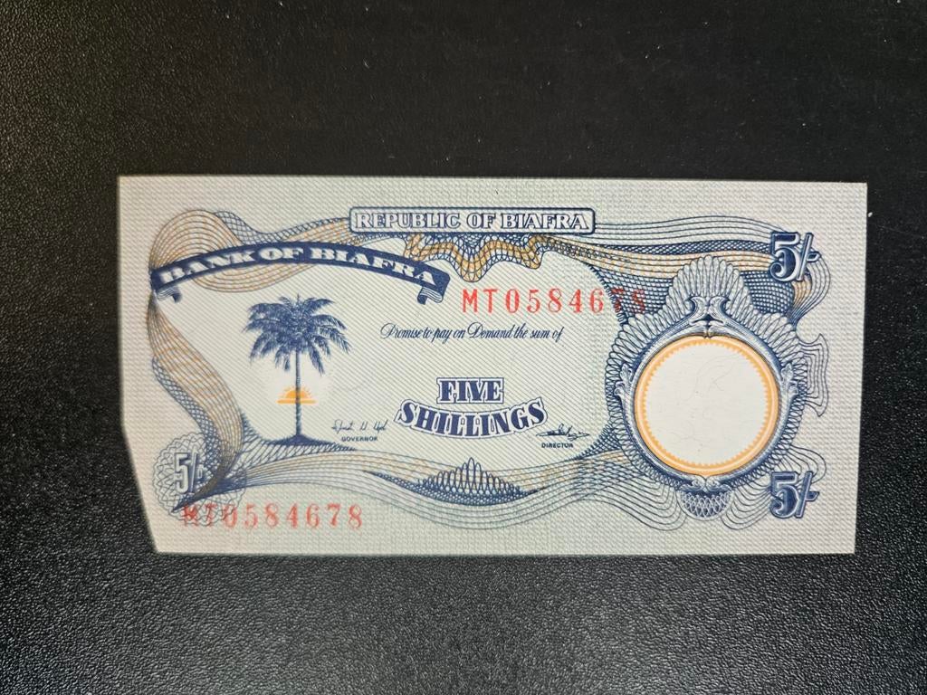 Biafra pick 3a 1968-69 feitelijk UNC maar afgeknipt hoekje, Postzegels en Munten, Ophalen of Verzenden, Overige landen, Los biljet