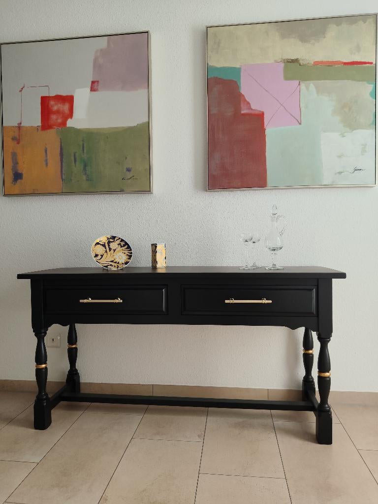 Sidetable/Sideboard/Kommode/Wandtafel upcycling modern zwart, Ophalen, 100 tot 150 cm, Zo goed als nieuw, Modern elegant