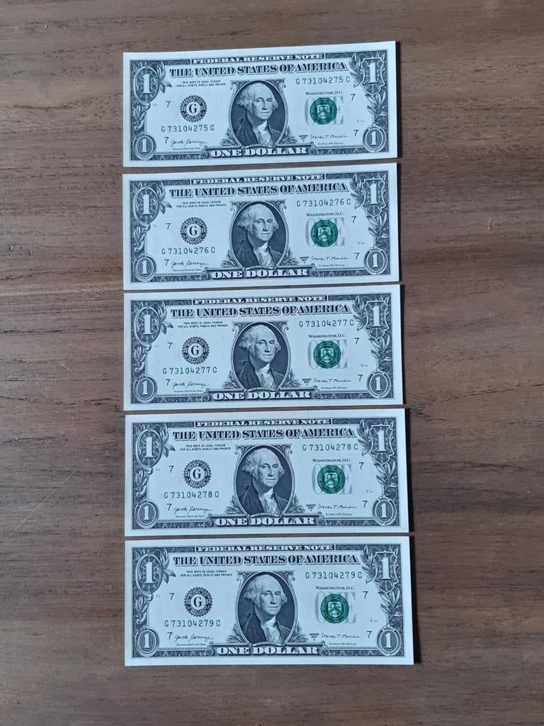 5x1 dollar 2017 usa ongebruikt kk  f.20.4, Ophalen of Verzenden, Noord-Amerika