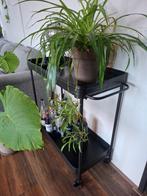 Zwarte trolley / serveerwagen op wielen, Ophalen, Gebruikt, Modern, Industrieel, Metaal of Aluminium