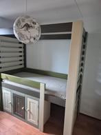 Halfhoogslaper met opbergruimte groen incl.klamboe, Ophalen, Zo goed als nieuw, Halfhoogslaper