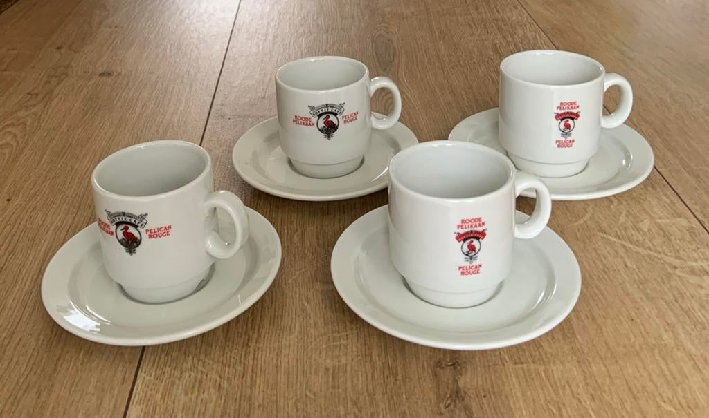 Roode pelikaan pelican rouge koffie kopjes walkure, Ophalen of Verzenden, Overige stijlen, Kop(pen) en/of Schotel(s)