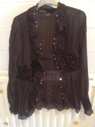 blazer,blouse, Ophalen of Verzenden, Nieuw, Bruin, Korte mouw